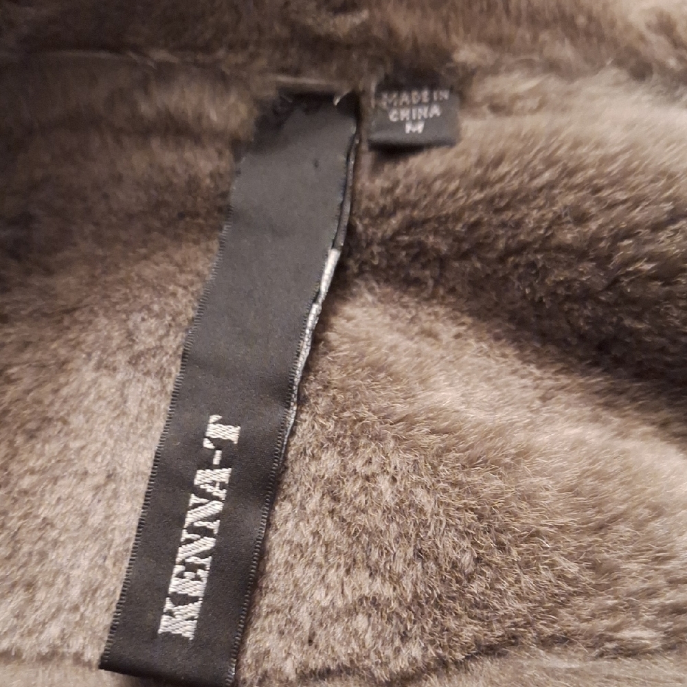 Kenna T Gray Shearling Vest with Real Lamb Fur & leather Zipper Size M - Picture 4 of 13